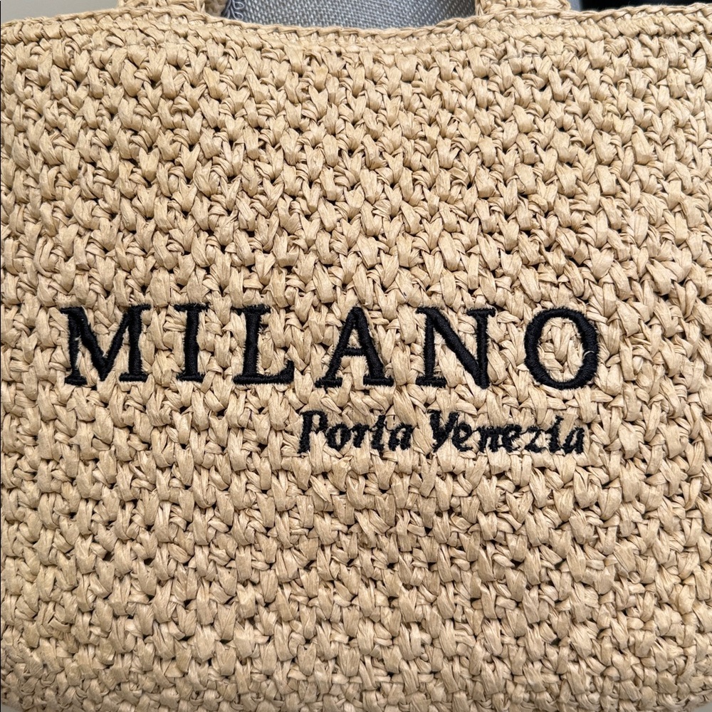 NWOT—H &M Straw Woven Tote w/removeable & adjustable crossbody strap/handle bag. - Picture 5 of 16